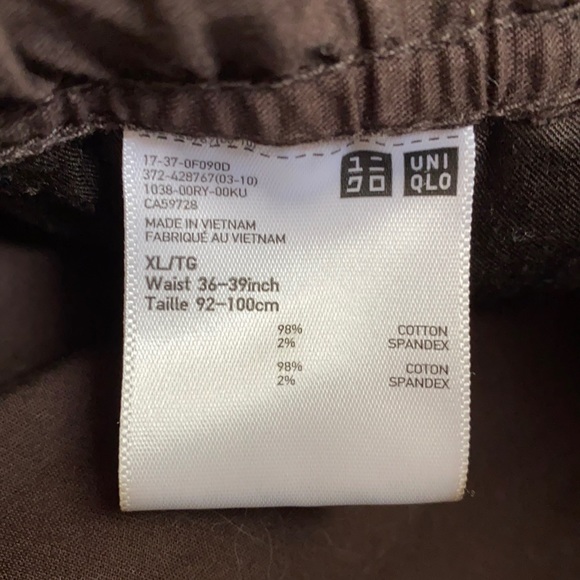 Uniqlo Pants w drawstring (inside) brown bootcut - Picture 2 of 3